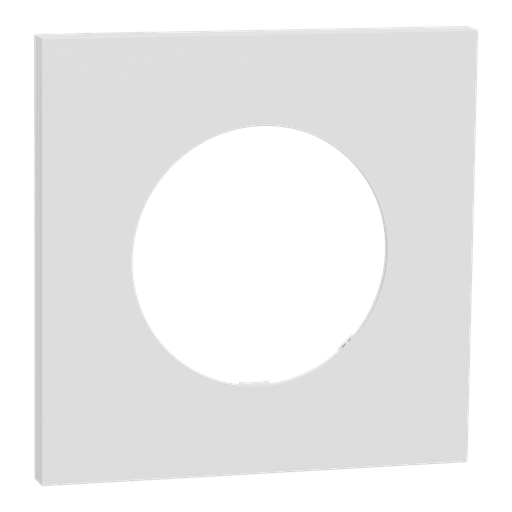 [SCHS917702] Odace Métal - plaque de finition 1 poste - effet Céramique Blanc support blanc