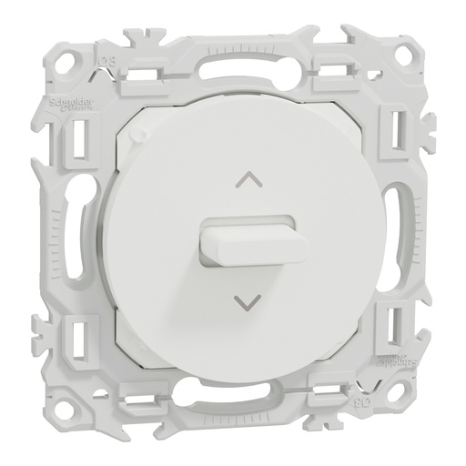 [SCHS920208] Odace - inter ou poussoir volet roulant 3 positions à levier - blanc craie