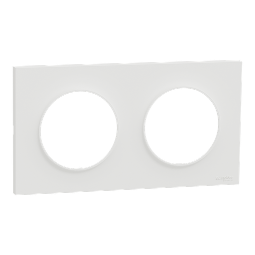 [SCHS929704] Odace Origine - plaque de finition 2 postes - couleur blanc