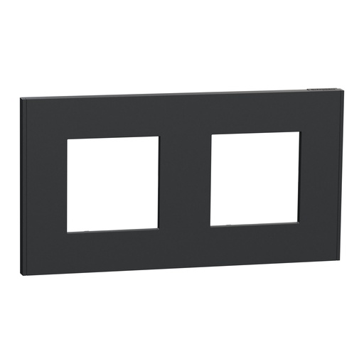 [SCHNU600454] Unica Déco Essentielle - Plaque de finition - Anthracite - 2 postes horiz vert
