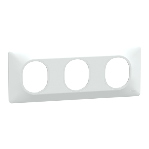 [SCHS320706] Ovalis - Plaque de finition - 3 postes Horizontal - entraxe 71 mm - Blanc