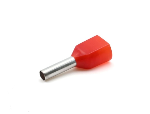 [CEMPKT108] Embout de câblage double 2 x 1 mm² longueur 8 mm rouge
