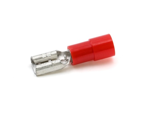 [CEMRFF305] Clip femelle partiellement isolé rouge (0,25 à 1,5 mm²) - 2,8 X 0,5 mm
