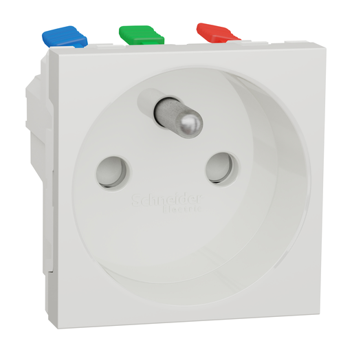 [SCHNU305918P] Unica - lot de 100 prises de courant 2P+T - blanc - mécanisme seul