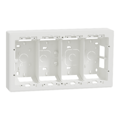 [SCHNU824418] Unica - boîte de concentration saillie - 4 colonnes de 4 modules - blanc