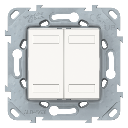 [SCHNU553118] Unica KNX - bouton-poussoir 4 boutons + led - avec support - Blanc