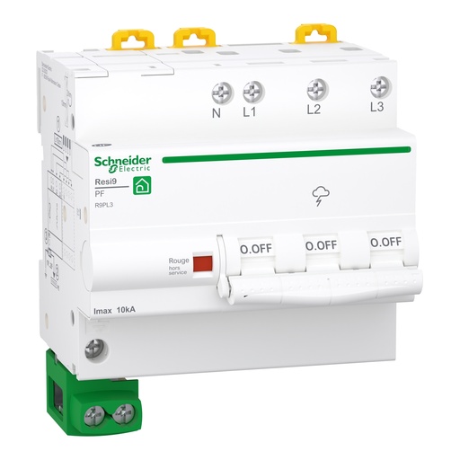 [SCHR9PL3] Resi9 - parafoudre - 10kA - 3P+N avec accessoires