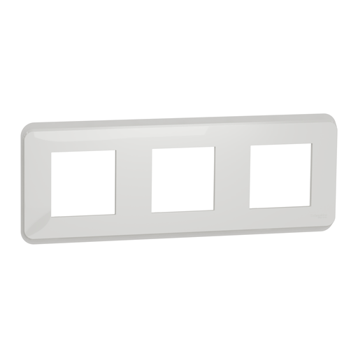 [SCHNU400618] Unica Pro - plaque de finition - Blanc - 3 postes