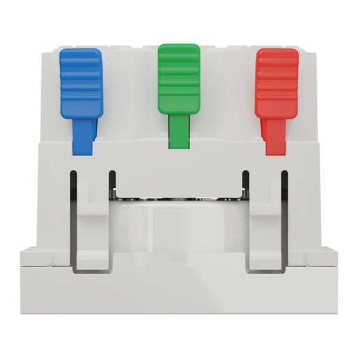 [SCHNU305920] Unica - prise 2P+T - FR - 90° - raccord rapide travers - Blanc anti - méca seul