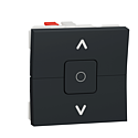 [SCHNU320854] Unica - interrupteur volet-roulant - 3 touches - 6A - 2 mod - Anthra - méca seul