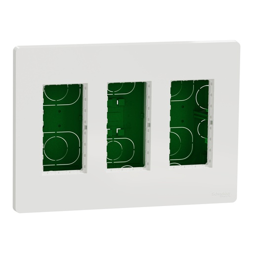 [SCHNU173418] Unica - boîte de concentration encastrée complète - 3 col de 4 mod - Blanc