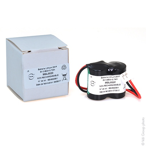 [ENIMGL0020] Pack(s) Batterie lithium 2x 1/2AA CR 2S1P ST1 6V 950mAh JST