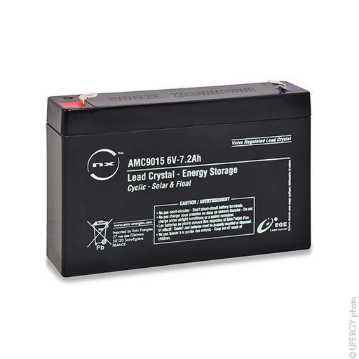 [ENIAMC9015] Batterie(s) Batterie lead crystal 3-CNFJ-7.2 6V 7.2Ah F6.35