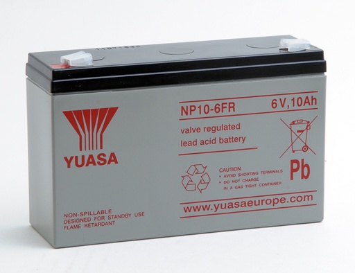 [ENIAMP9230] Batterie(s) Batterie plomb AGM YUASA NP10-6FR 6V 10Ah F4.8