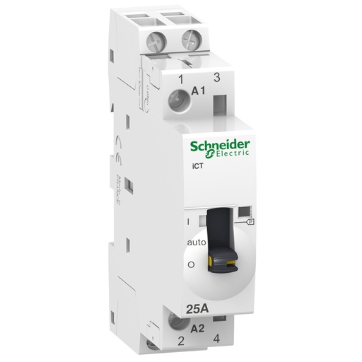 [SCHA9C25732] Acti9 iCT - Contacteur à commande manuelle - 2P - 25A - 2NO - 230/240Vca - 50Hz
