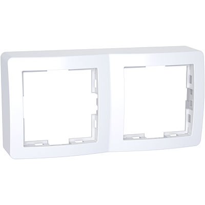 [SCHALB61442P] Alréa, Cadre saillie standard double, 62x124mm, profondeur 31mm, blanc polaire