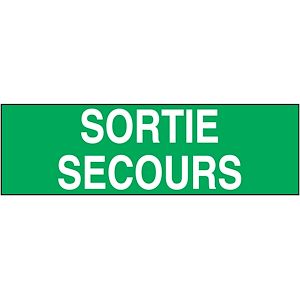 [LUM10406] Pictogramme - Compatible boitier AA - inscription "SORTIE SECOURS"