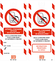 [CATAP461] Affichette PVC de signalisation "CONDAMNATION BT", dimensions 170 x 75 mm.