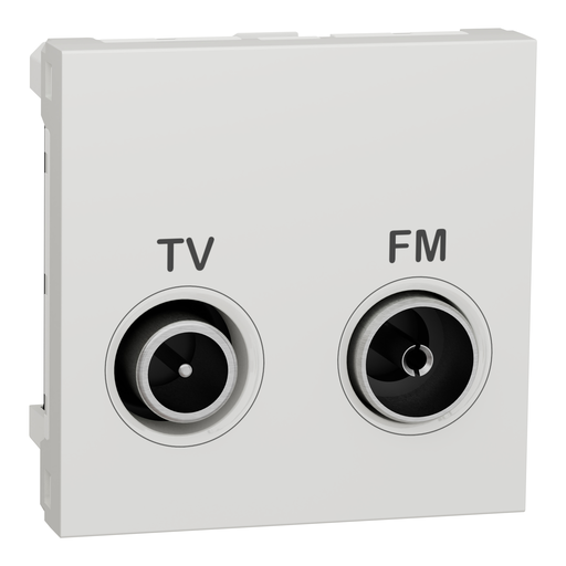 [SCHNU345118] Unica - prise TV + FM - individuel - 2 mod - Blanc - méca seul