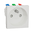 [SCHNU305920T] Unica - prise 2P+T - FR - 90° - goulotte - connex rapid - Blanc anti - méca seul