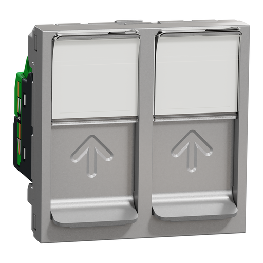[SCHNU342030] Unica - prise RJ45 double - cat 5 UTP - 2 mod - Alu - méca seul