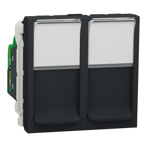 [SCHNU342054] Unica - prise RJ45 double - cat 5 UTP - 2 mod - Anthracite - méca seul