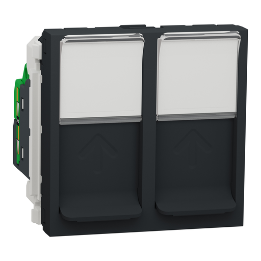 [SCHNU342654] Unica - prise RJ45 double - cat 6 STP - 2 mod - Anthracite - méca seul