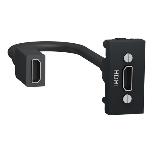 [SCHNU343054] Unica - prise HDMI préconnectorisée - 1 mod - Anthracite - méca seul