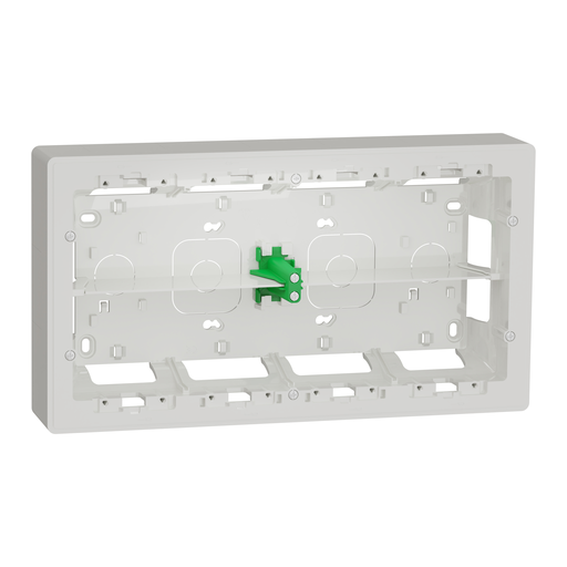 [SCHNU821020] Unica - boîte de concentration saillie - 2 rang de 10 mod - Blanc anti - à compl