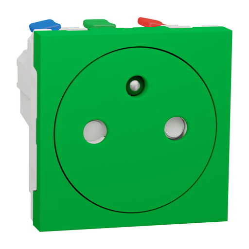 [SCHNU305206] Unica - prise 2P+T - FR - 90° - affleurant - raccord rapide - Vert - méca seul