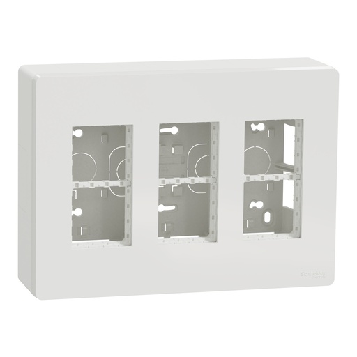 [SCHNU123418] Unica - boîte de concentration saillie complète - 3 col de 4 mod - Blanc