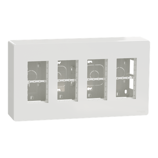 [SCHNU124418] Unica - boîte de concentration saillie complète - 4 col de 4 mod - Blanc