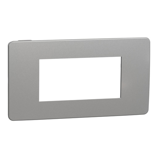 [SCHNU281456] Unica Studio Métal - plaque de finition - Aluminium liseré Anthracite - 4 modul