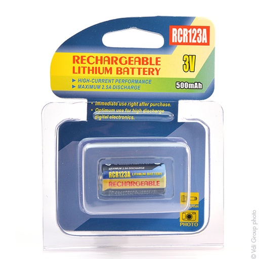 [ENIFML8668] Batterie(s) Batterie appareil photo - caméra RCR123 3V 500mAh