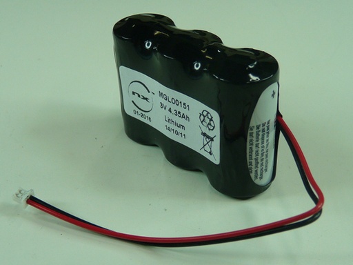 [ENIMGL00151] Pack(s) Batterie lithium 3x CR123A 1S3P ST1 3V 4.35Ah Molex