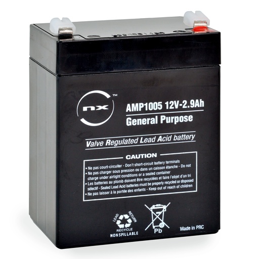 [ENIAMP1005] Batterie(s) Batterie plomb AGM NX 2.9-12 General Purpose 12V 2.9Ah F4.8