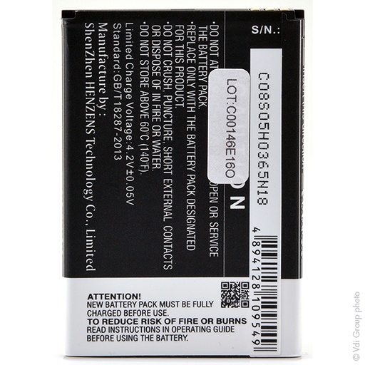 [ENIGML90865] Blister(s) x 1 Batterie téléphone portable pour Wiko Lenny 2 / Lenny 3.7V 1800mA