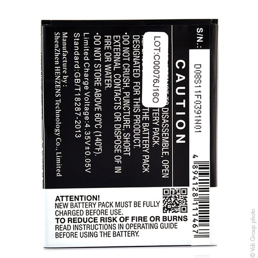 [ENIGML901048] Blister(s) x 1 Batterie téléphone portable pour Wiko 3.8V 2500mAh