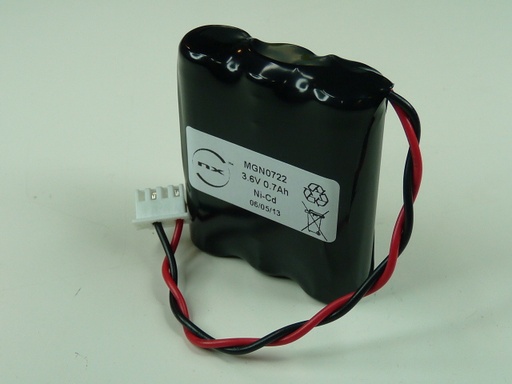 [ENIMGN0722] Pack(s) Batterie Nicd 3x AA 3S1P ST1 3.6V 700mAh JST
