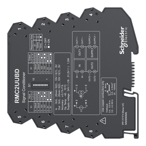 [SCHRMC2UUBD] Harmony Convert - duplic 0-10Vdc ou 0/4-20mA vers 2x 0-10Vdc ou 2x 0/4-20mA