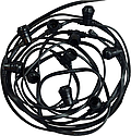 [MII51022] GUIRLANDE FORAINE CABLE PLAT NOIR 10M 20 DOUILLES B22