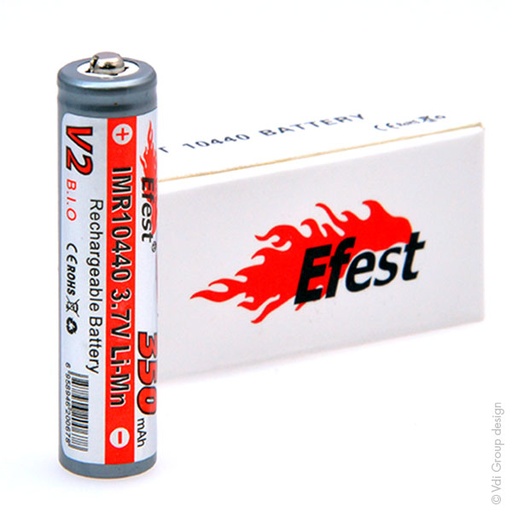 [ENIACL9021] Unité(s) Accus Lithium-Ion EFEST IMR10440 V2 (AAA) Li-Mn 3.7V 350mAh CT