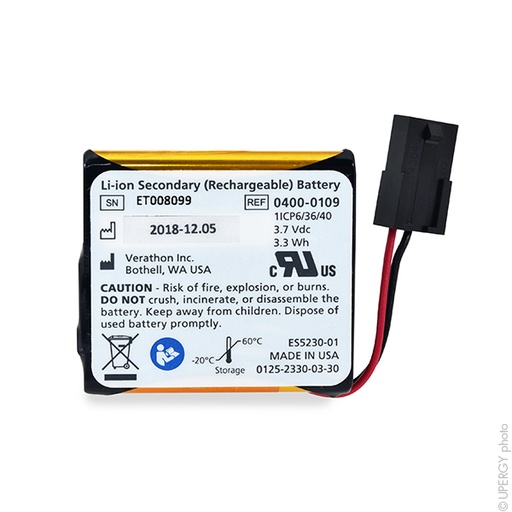 [ENIAML07118] Batterie(s) Batterie médicale rechargeable Bladderscan Verathon 3.7V 0.9Ah