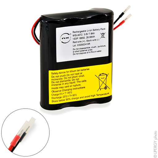 [ENIMGL9072] Unité(s) Batterie Li-Ion NX 1S3P ICR18650-26J + PCM (28Wh) 3.6V 7.8Ah