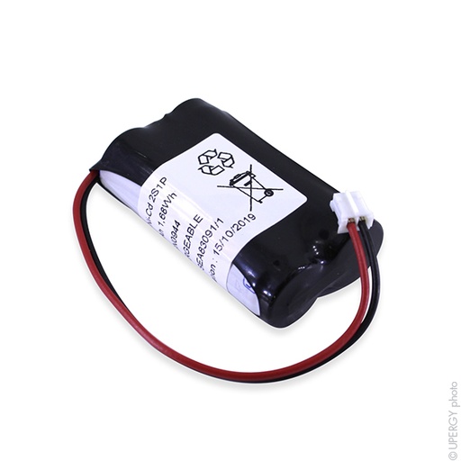 [ENIMGN0944] Pack(s) Batterie eclairage secours 2x AA VST 2S1P ST1 2.4V 800mAh JST