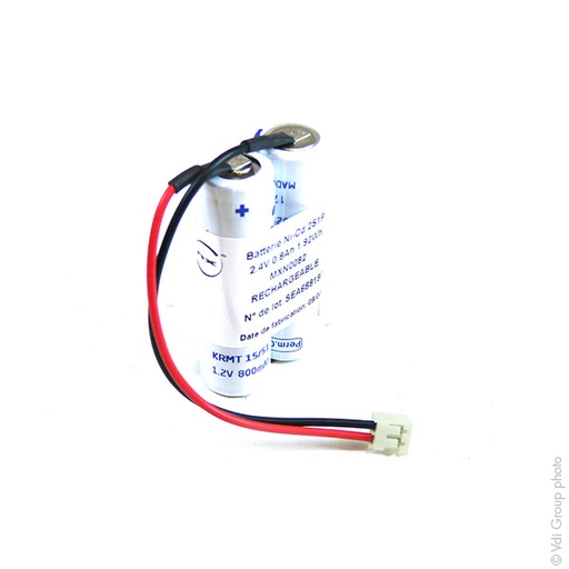 [ENIMXN0082] Pack(s) Batterie Nicd 2x  AA  VST  2S1P 2.4V 800mAh JST