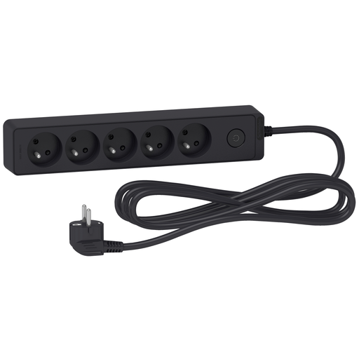 [SCHST9353B] Odace - Rallonge multiprises 5 prises 2P+T - anthracite - 3m