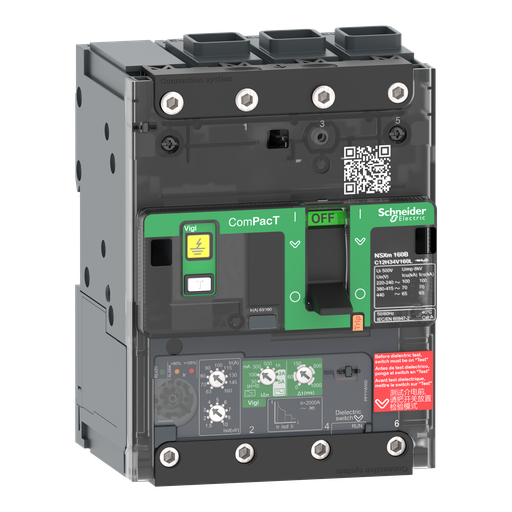 [SCHC11E34V100L] ComPacT NSXmE - disjoncteur Vigi - MicroLogic 4.1 100A - 3P3D - 16kA - EverLink