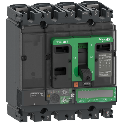 [SCHC10B47E100] ComPacT NSX100B - Disjoncteur Vigi - MicroLogic 7.2E 100A - 4P4D - 25kA - fixe