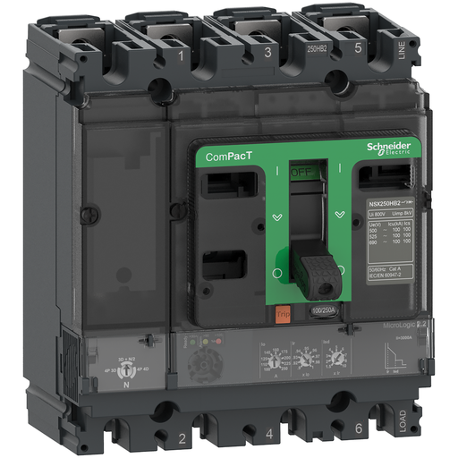 [SCHC25V42D160] ComPacT NSX250HB1 - Disjoncteur - MicroLogic 2.2 160A - 4P4D - 75kA - fixe